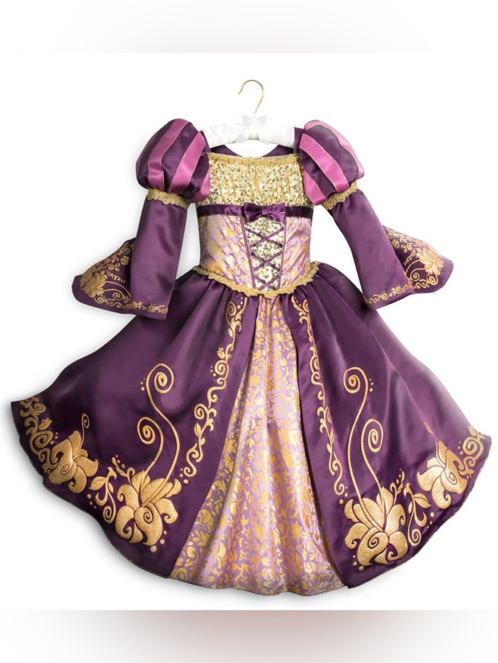 Disney Store Princess Rapunzel Deluxe Dress Halloween Costumesize 7/8 NEW w Tags